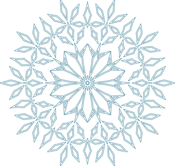 Snowflake Christmas New Year Doodles Sketch — Stock Vector