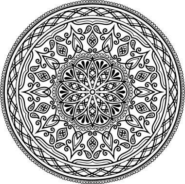 Mandala deseni siyah beyaz iyi ruh hali.