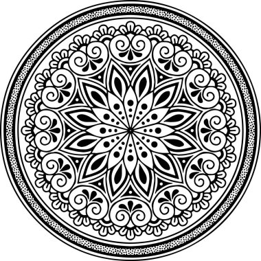 Mandala deseni siyah beyaz iyi ruh hali.