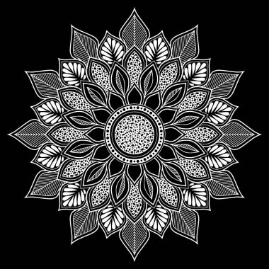 Mandala desen beyaz iyi bir ruh hali