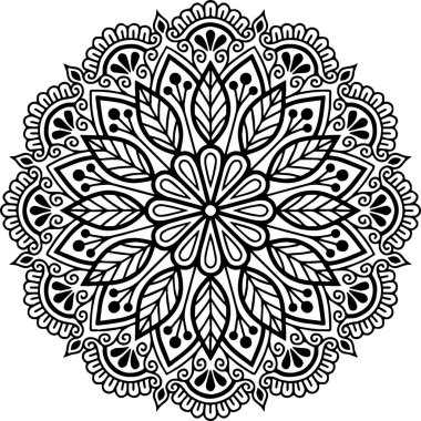 Mandala deseni siyah beyaz iyi ruh hali.