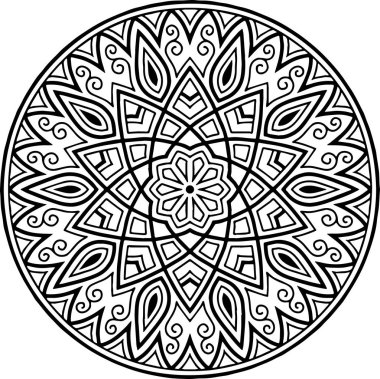 Mandala deseni siyah beyaz iyi ruh hali.