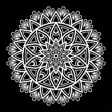 Mandala desen beyaz iyi bir ruh hali
