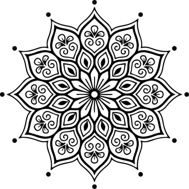 Mandala deseni siyah beyaz iyi ruh hali.