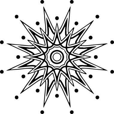 Mandala deseni siyah beyaz iyi ruh hali.