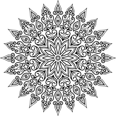 Mandala deseni siyah beyaz iyi ruh hali.