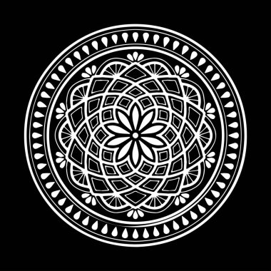 Mandala desen beyaz iyi bir ruh hali