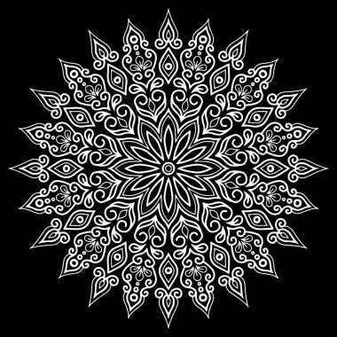 Mandala desen beyaz iyi bir ruh hali