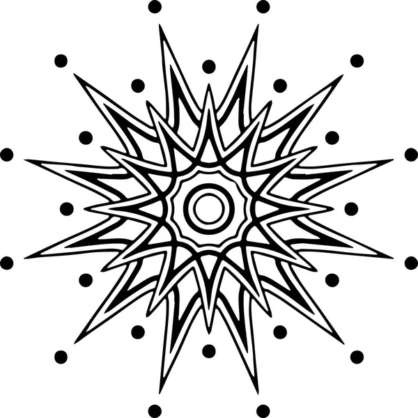 Mandala Motif Noir Blanc Bonne Humeur — Image vectorielle