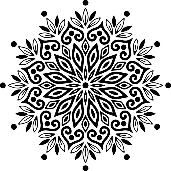 Patrón Mandala Blanco Negro Buen Humor — Vector de stock