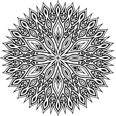 Mandala desen siyah ve beyaz
