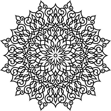 Mandala deseni siyah beyaz iyi ruh hali.