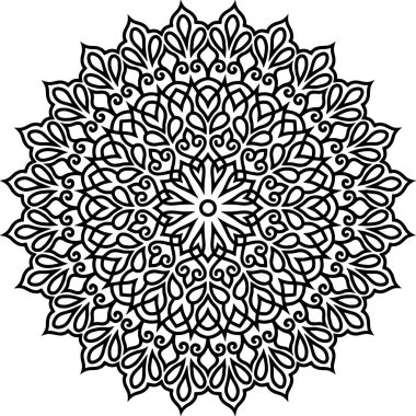 Mandala deseni siyah beyaz iyi ruh hali.