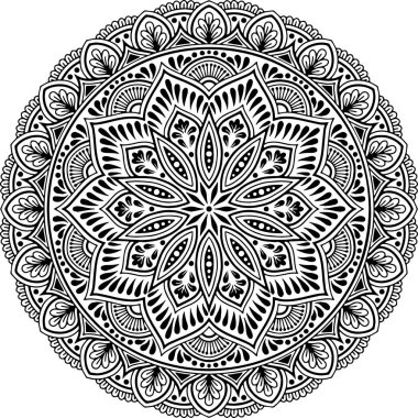 Mandala deseni siyah beyaz iyi ruh hali.