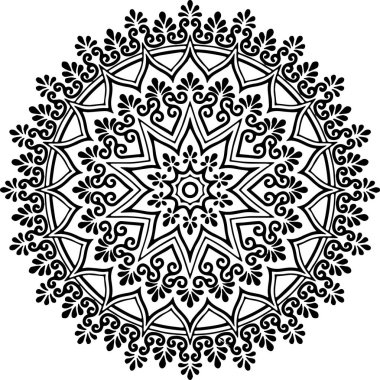 Mandala deseni siyah beyaz iyi ruh hali.