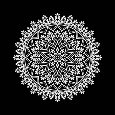 Mandala desen beyaz iyi bir ruh hali