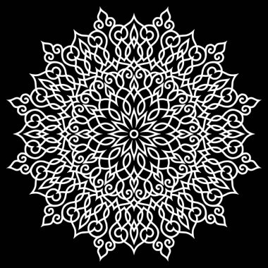 Mandala desen beyaz iyi bir ruh hali