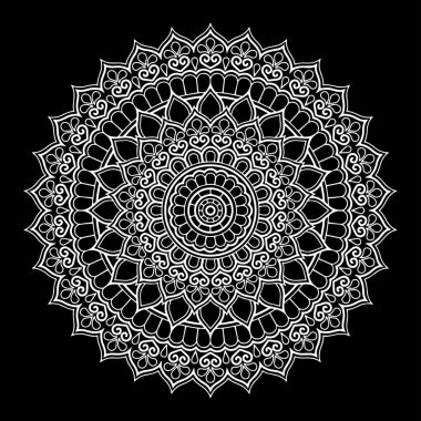 Mandala desen beyaz iyi bir ruh hali