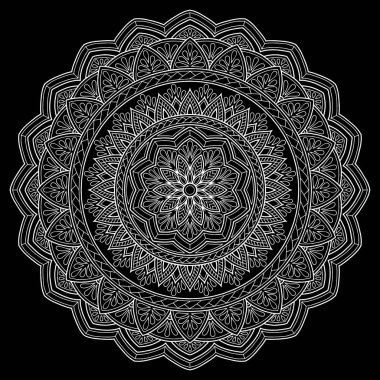 Mandala desen beyaz iyi bir ruh hali