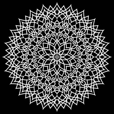 Mandala desen beyaz iyi bir ruh hali