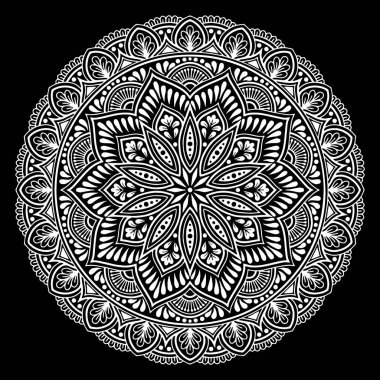 Mandala desen beyaz iyi bir ruh hali