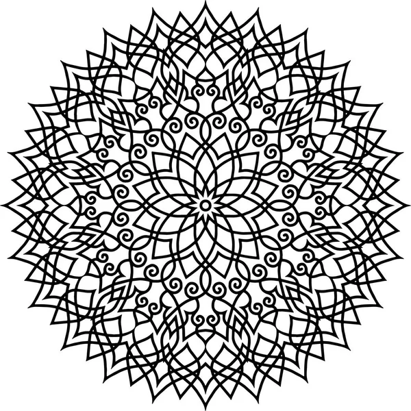 Mandala Modello Bianco Nero Buon Umore — Vettoriale Stock