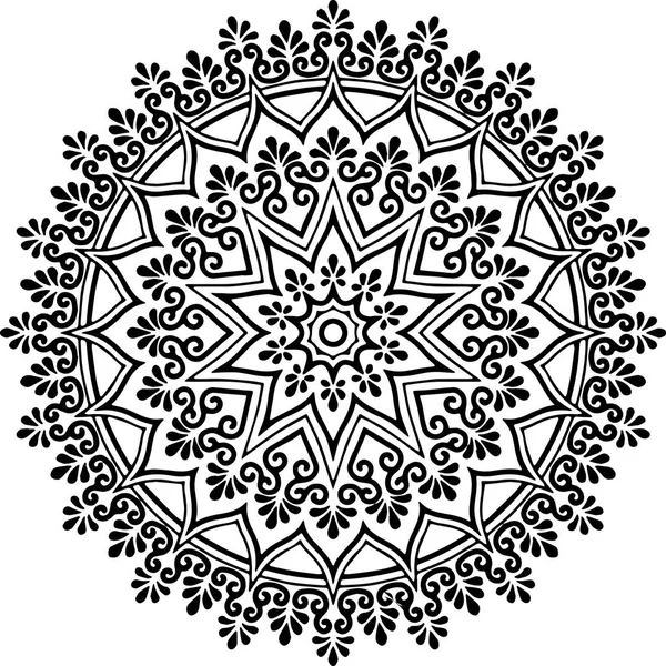 Mandala Patroon Zwart Wit Goed Humeur — Stockvector