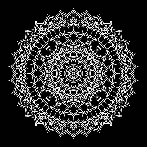 Patrón Mandala Blanco Buen Humor — Vector de stock