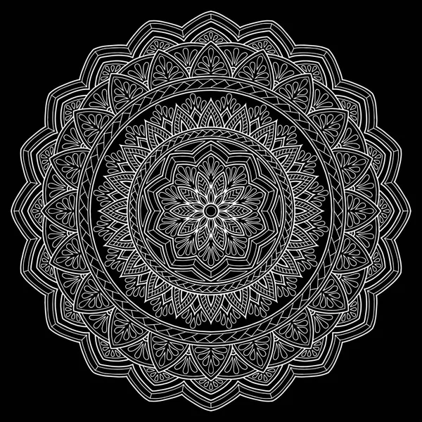 Patrón Mandala Blanco Buen Humor — Vector de stock