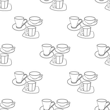 Soyut desenler bardak daireler ile kroki doodle