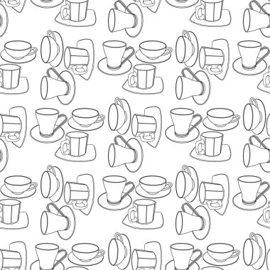 Soyut desenler bardak daireler ile kroki doodle