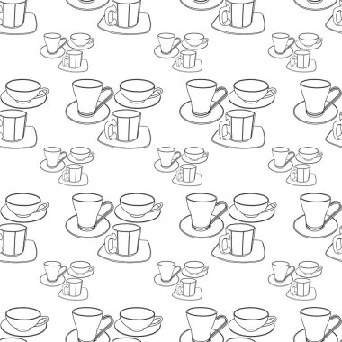 Soyut desenler bardak daireler ile kroki doodle