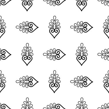 Soyut desen siyah ve beyaz doodle kroki