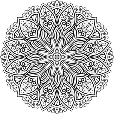 Mandala deseni siyah beyaz iyi ruh hali.