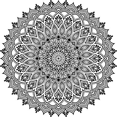 Mandala deseni siyah beyaz iyi ruh hali.