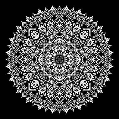 Mandala desen beyaz iyi bir ruh hali