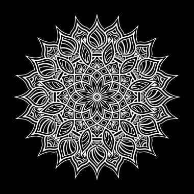 Mandala desen beyaz iyi bir ruh hali