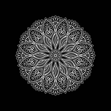 Mandala desen beyaz iyi bir ruh hali