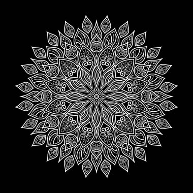 Mandala desen beyaz iyi bir ruh hali