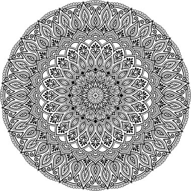 Mandala deseni siyah beyaz iyi ruh hali.