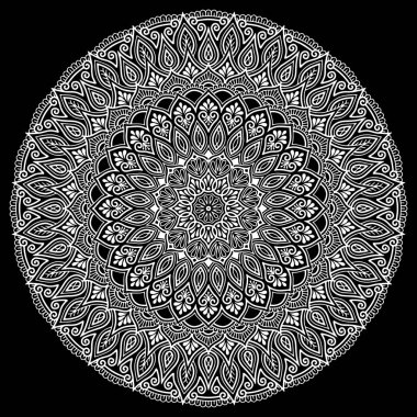 Mandala desen beyaz iyi bir ruh hali