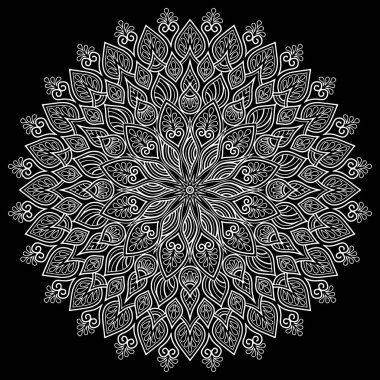 Mandala desen beyaz iyi bir ruh hali