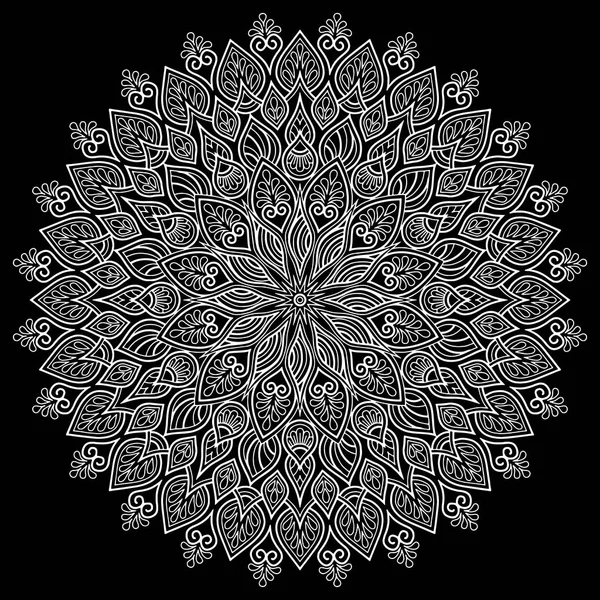 Patrón Mandala Blanco Buen Humor — Vector de stock