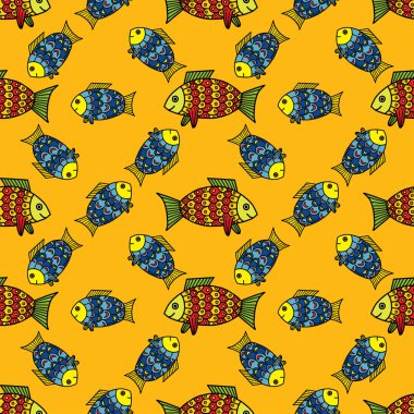 Soyut desenler balık renk karalamalar kroki