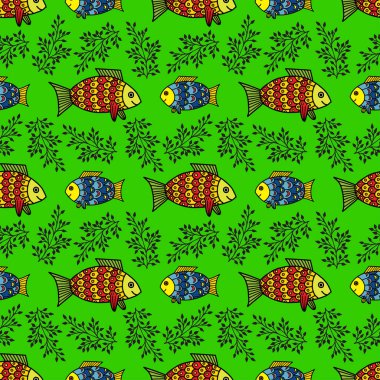 Soyut desenler balık renk karalamalar kroki