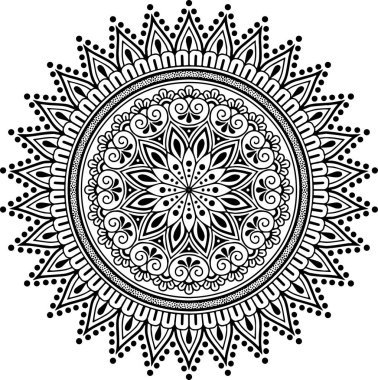 Mandala deseni siyah beyaz iyi ruh hali.