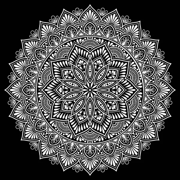 Patrón Mandala Blanco Buen Humor — Vector de stock