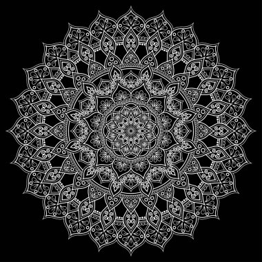 Mandala desen beyaz iyi bir ruh hali