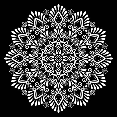 Mandala desen beyaz iyi bir ruh hali