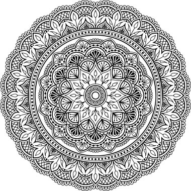 Mandala deseni siyah beyaz iyi ruh hali.